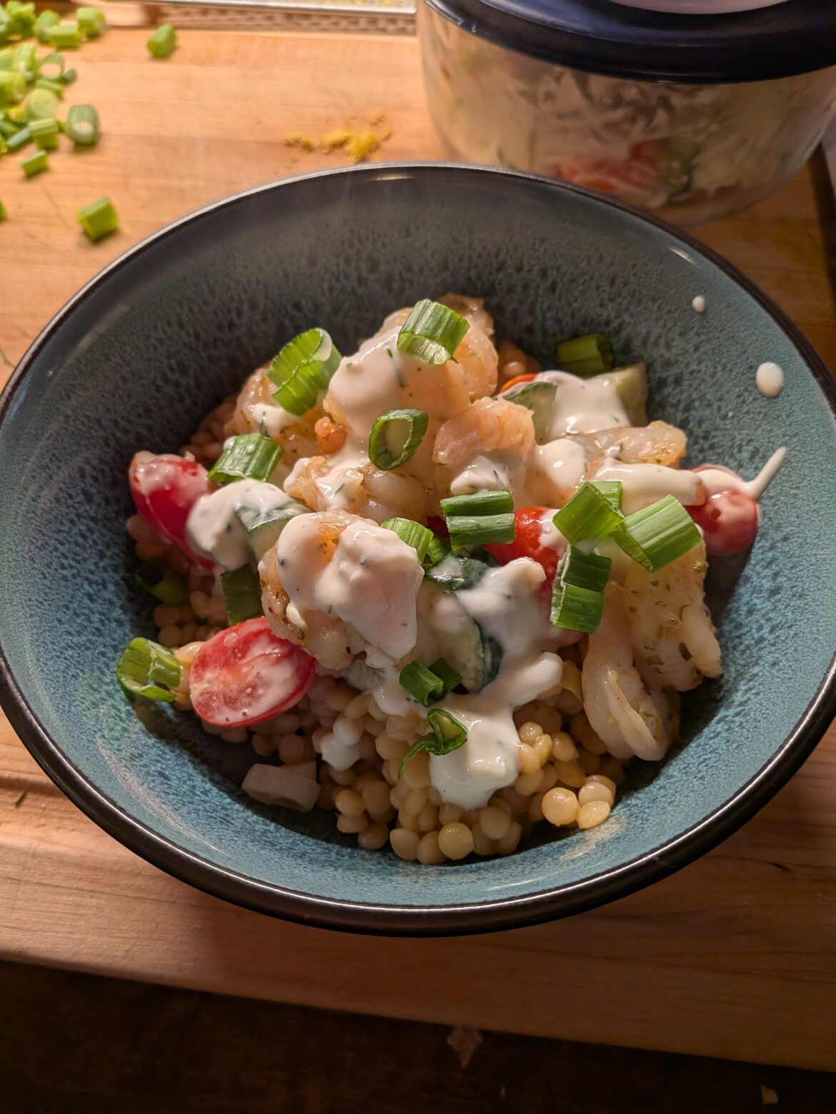 Lemony shrimp and couscous bowl