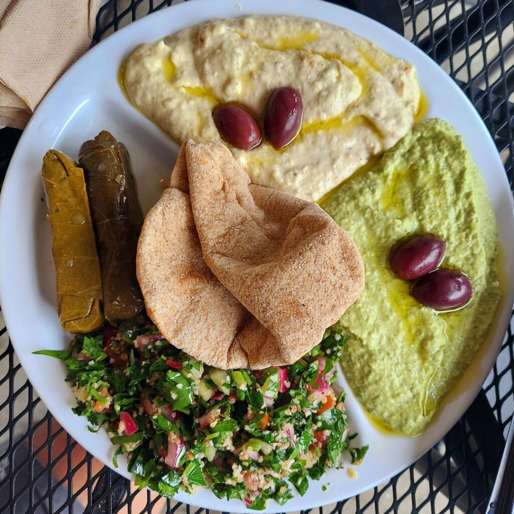 All this Mediterranean food for forty bucks (including tip) All this Mediterranean food for forty bucks (including tip)