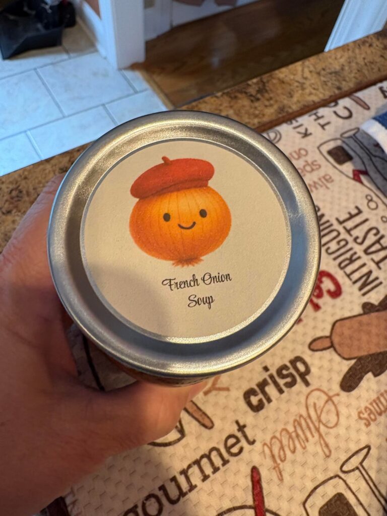 I Made French Onion Soup and a Cute Label