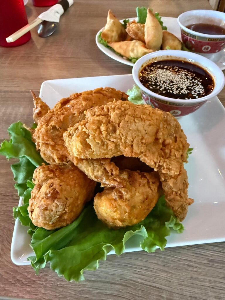 Plain battered with a side of spicy teriyaki at Indoviet, Baltimore, MD.