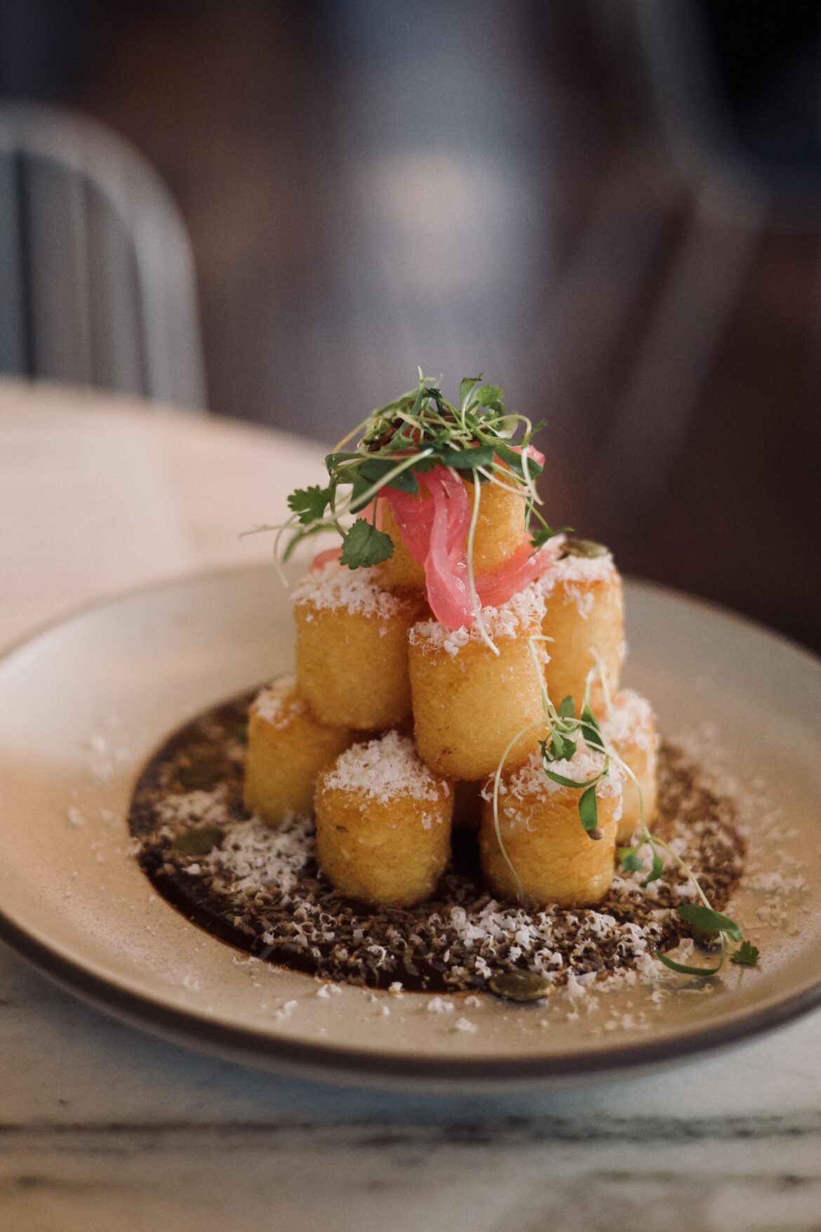 Tater Tots at Bib Gourmand restaurant