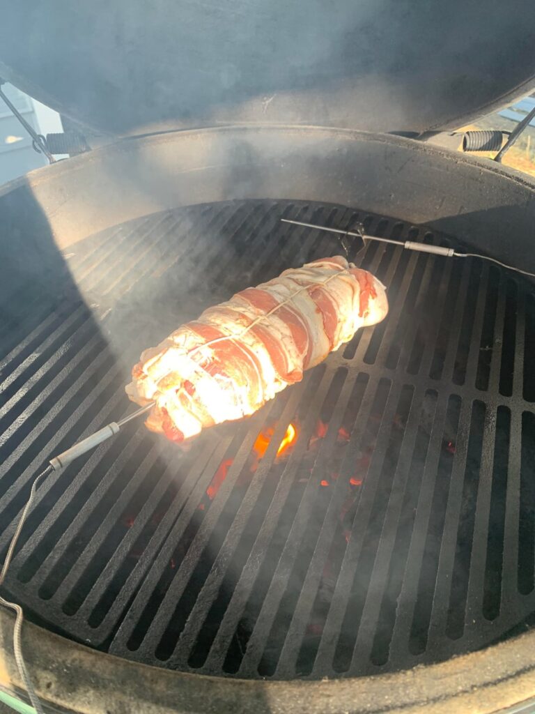 Bacon wrapped pork tenderloin