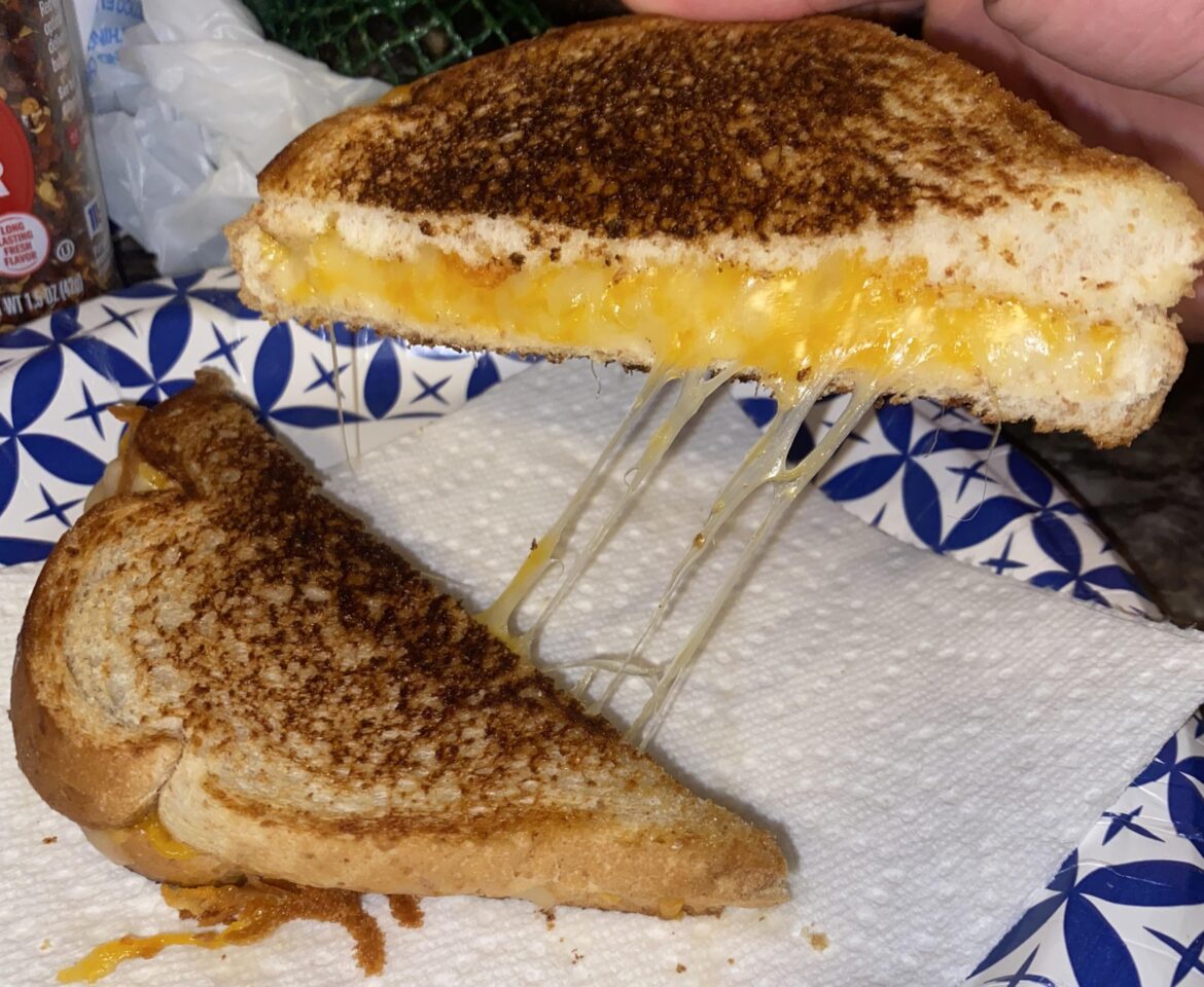 Overly grilled cheese