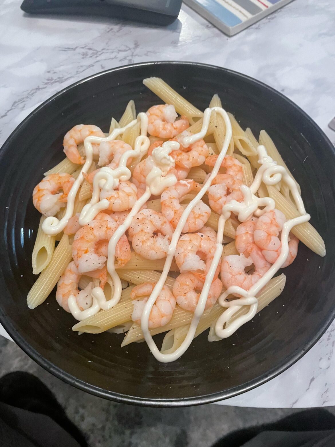 I made prawns and pasta