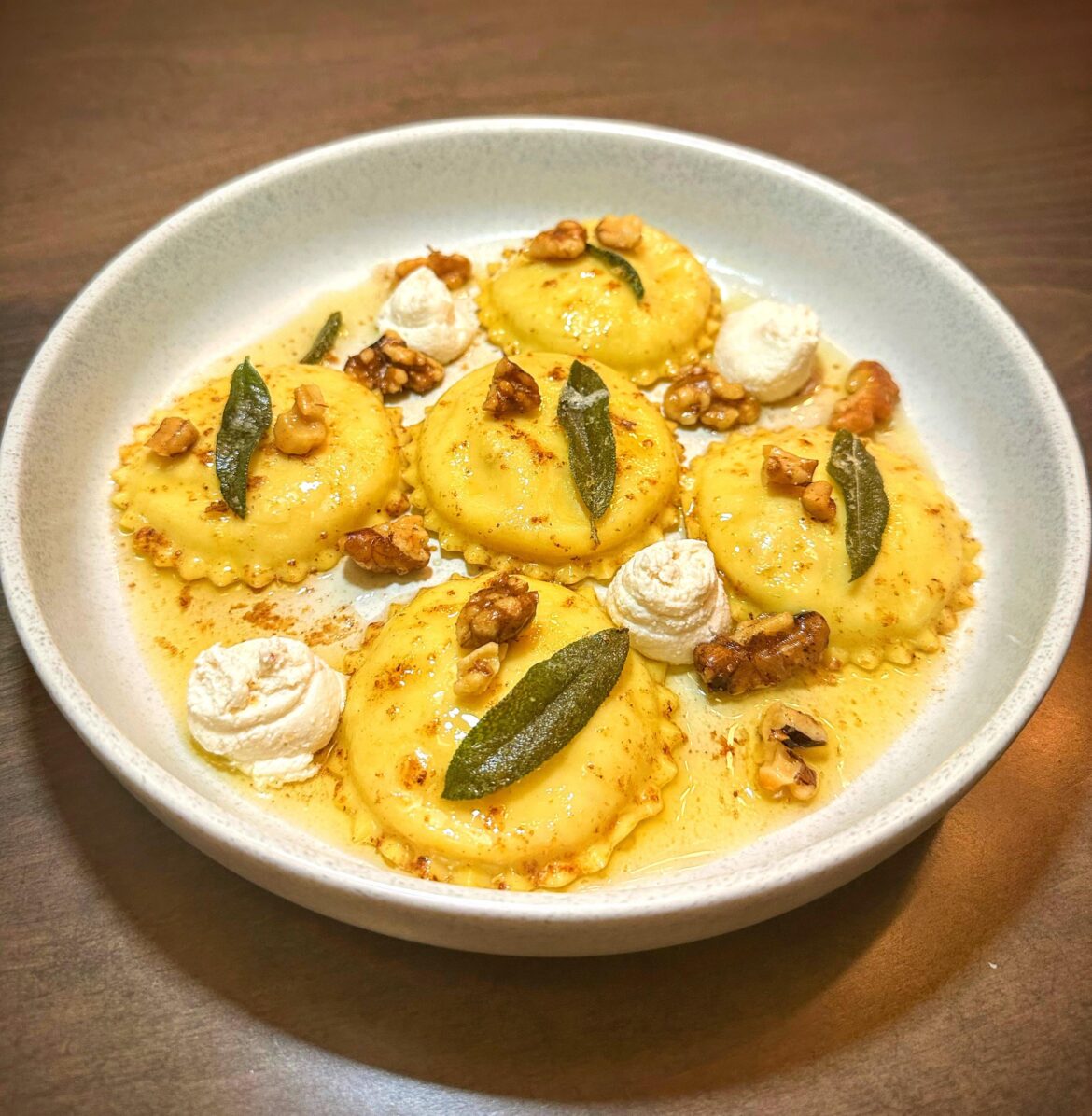 Butternut squash ravioli