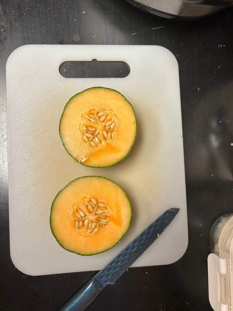 My first cantaloupe to ripen