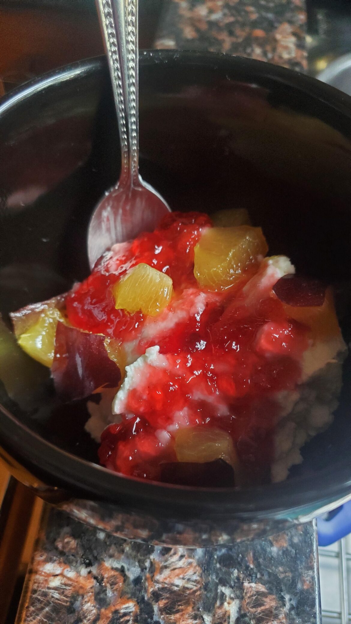 More yogurt! Sour cherry preserves & black plums