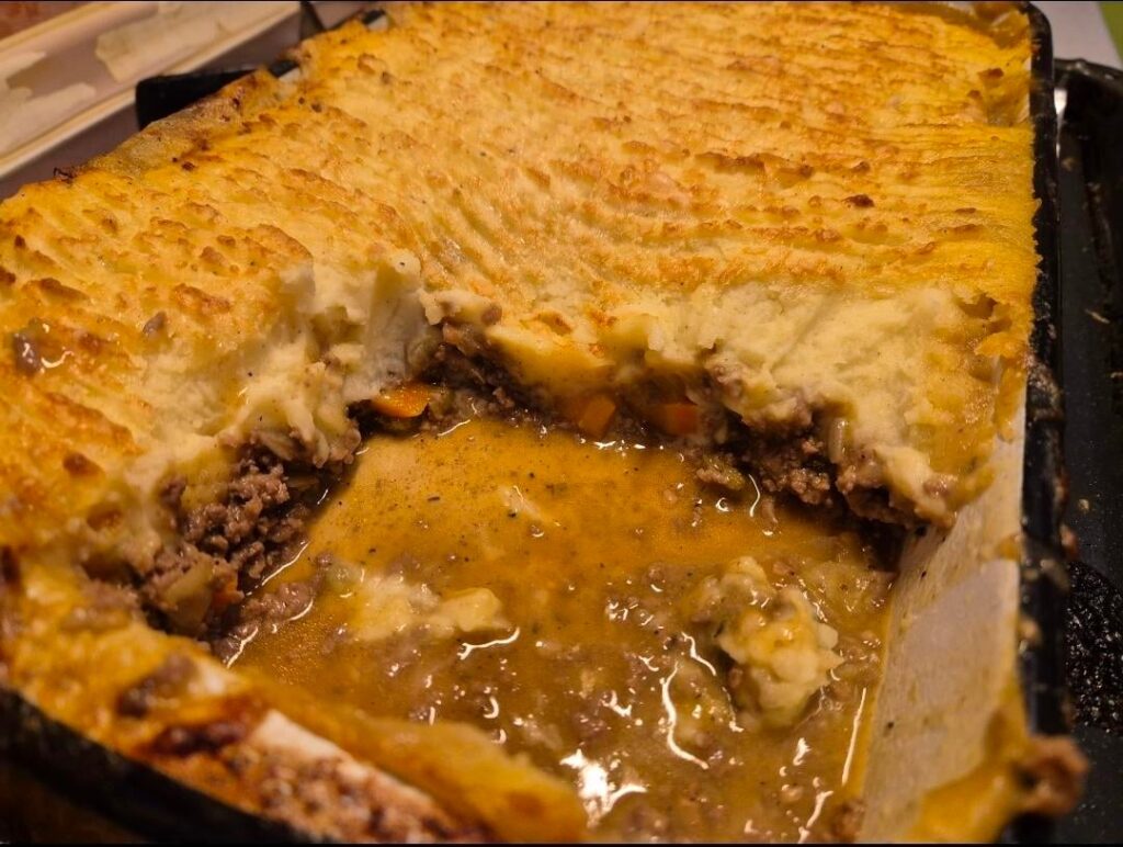 Tried the shepherds pie recipe, remembered the peas just as I was putting the potatoes on top, was still great