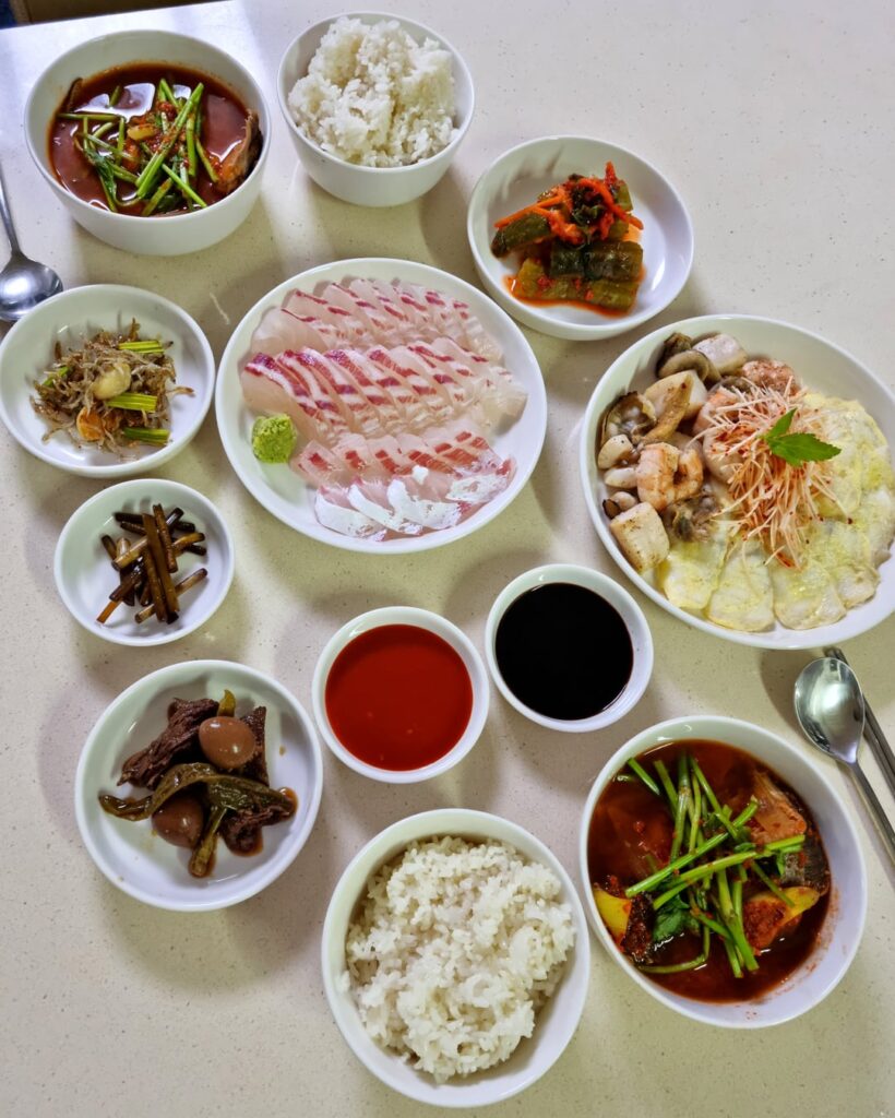 Dinner, after visiting the seafood market