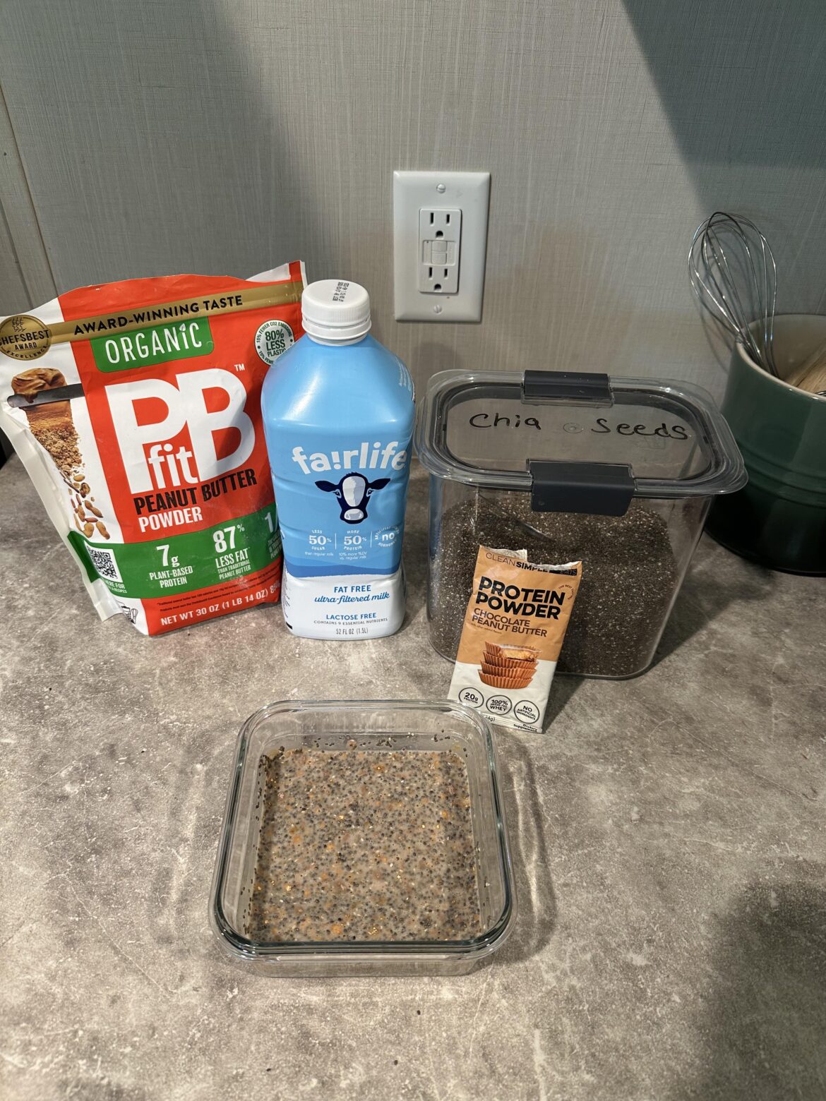 Chocolate peanut butter chia pudding.