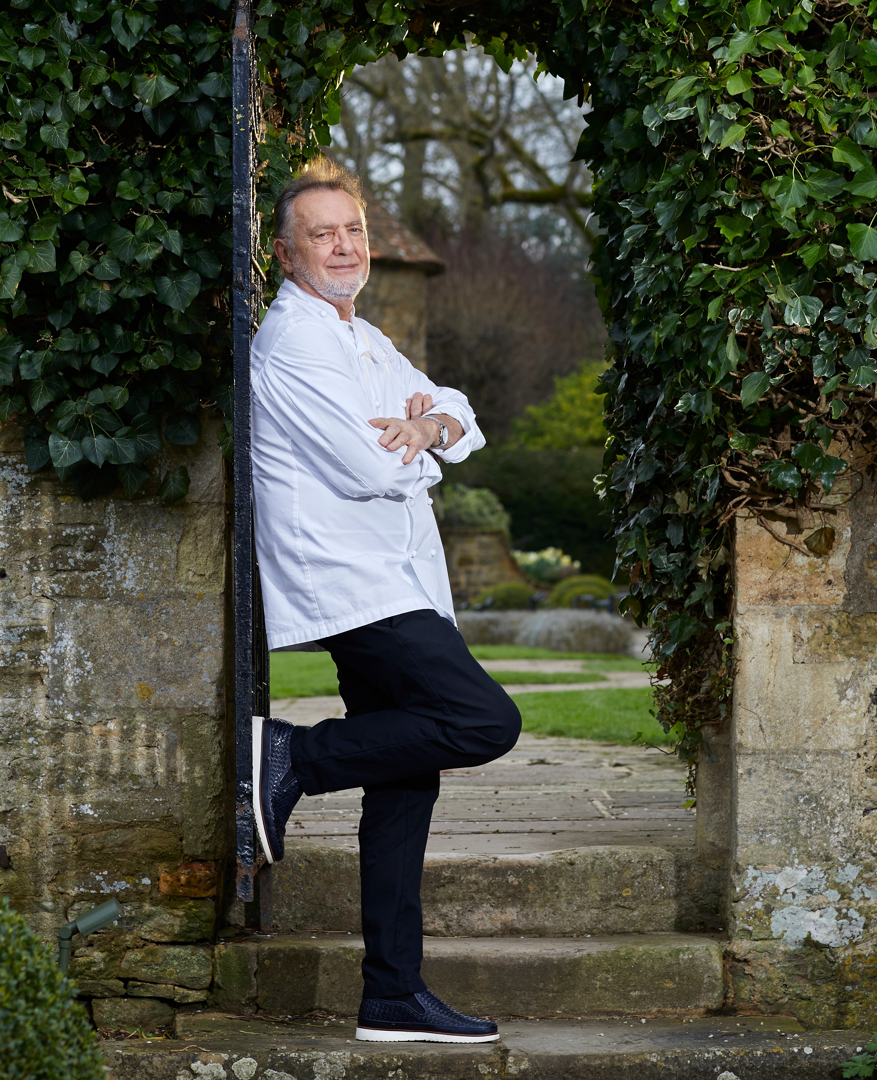 Chef Raymond Blanc at Le Manoir aux Quat' Saisons.