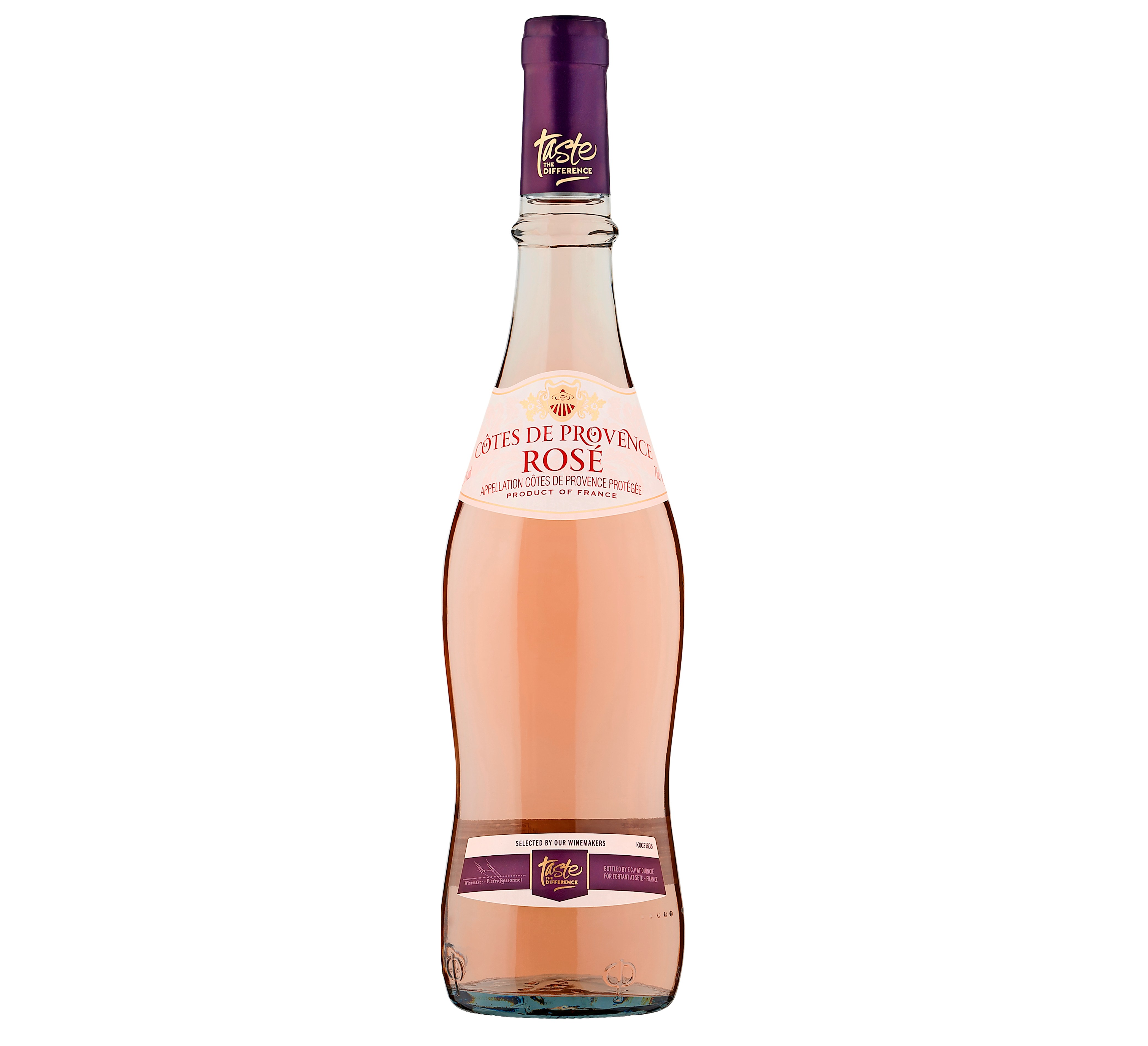 Bottle of Côtes de Provence Rosé wine.