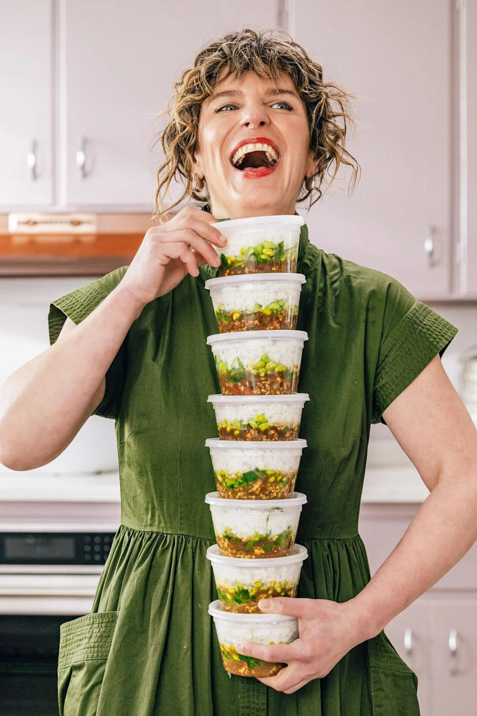 Vivian Howard holding food
