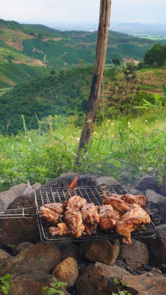 Grilled chicken thighs
