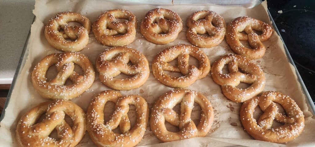 Why are my pretzels coming out pale all of a sudden? First pic is what they’re doing, second is how they normally look Why are my pretzels coming out pale all of a sudden? First pic is what they're doing, second is how they normally look