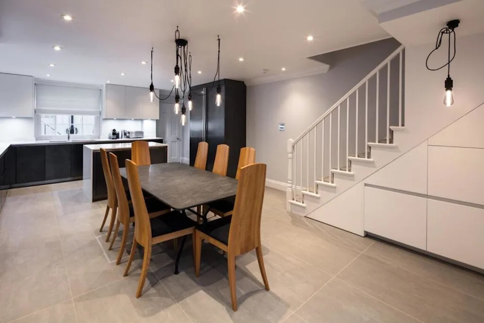 David and her nephew created a second kitchen on the house's the lower ground level, which is where it is located today (Strutt & Parker)