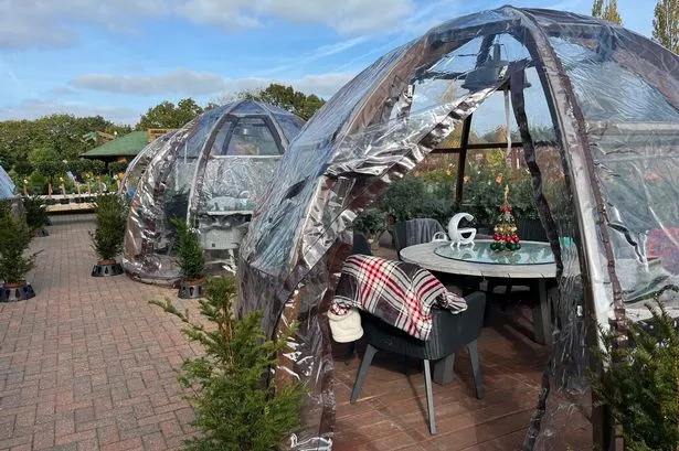 The Winter Food Market dining globes at Bents