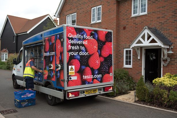 An image of a Tesco home delivery van