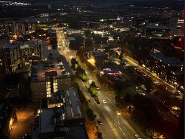 The nighttime view from 3Sixty