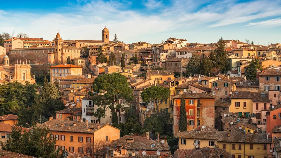 Perugia, Italy old town skyline in the daytime.