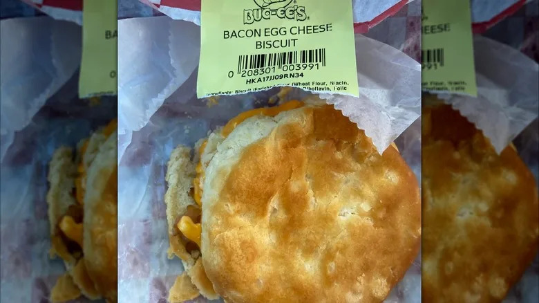 Bacon egg and cheese biscuit form Buc-ee's