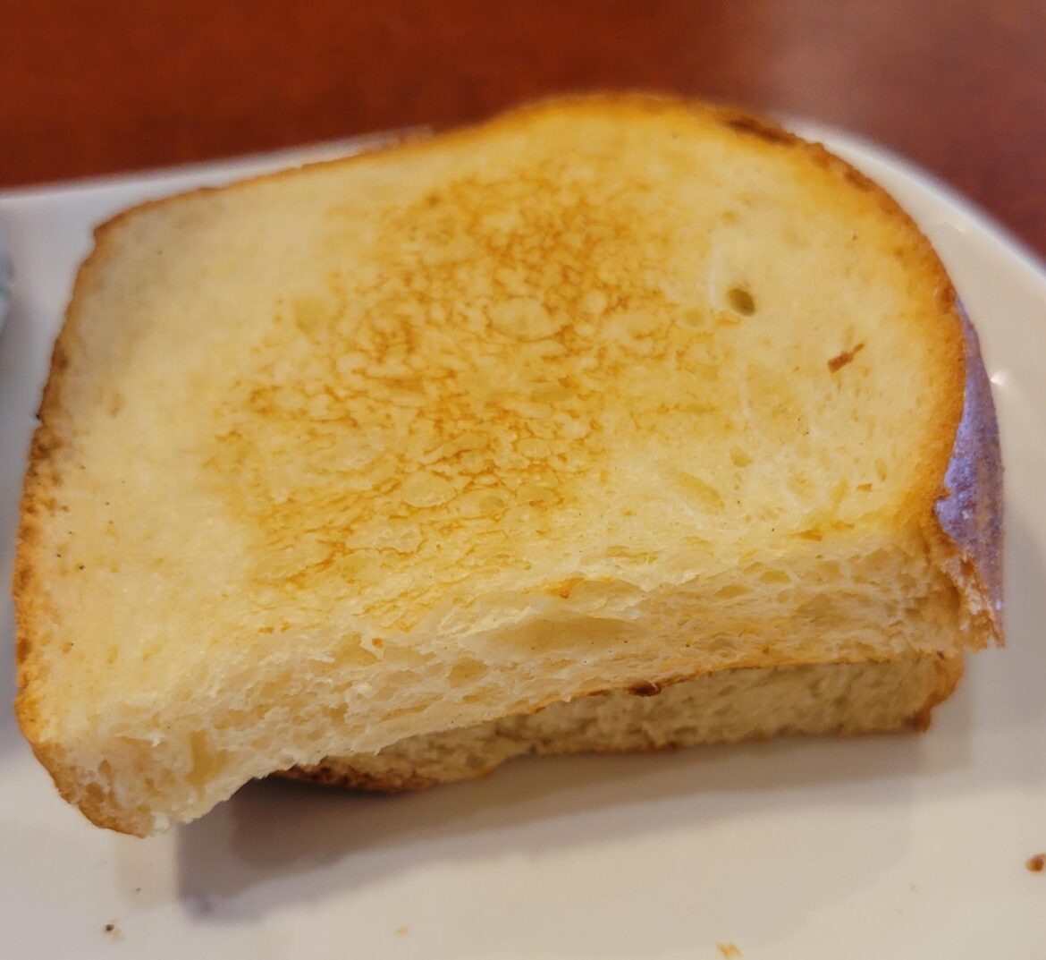Not exactly what I was hoping for when I ordered a grilled cheese from Panera. The bread was so thick that the cheese wasn't even melted. 🤣