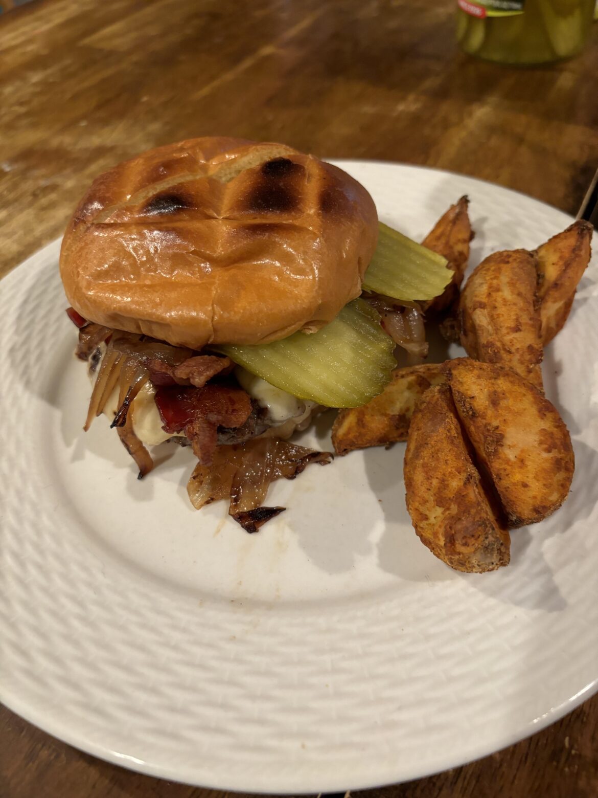 Bacon, onion, and Munster