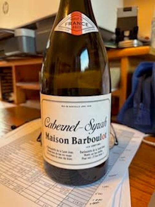 wine bottle featuring cabernetsyrah from maison barboulot