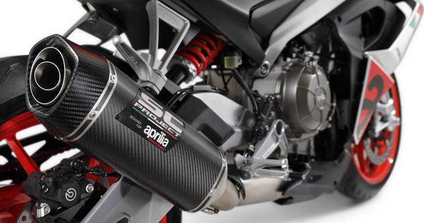 Aprilia RS 660 Extrema SC Project exhaust close-up view
