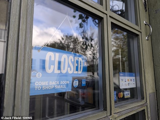 A sign on the outside of the restaurant now reads that it has closed, adding 'come back soon to shop small'