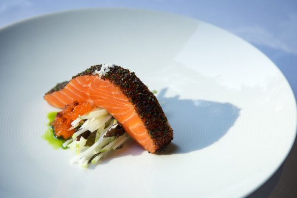 The signature confit ocean trout at Tetsuya’s recently closed restaurant.