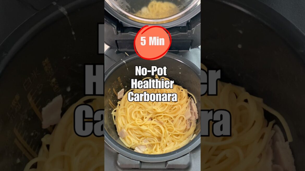 No-Pot Heathier Carbonara | #ricecooker #ricecookerrecipe #carbonara