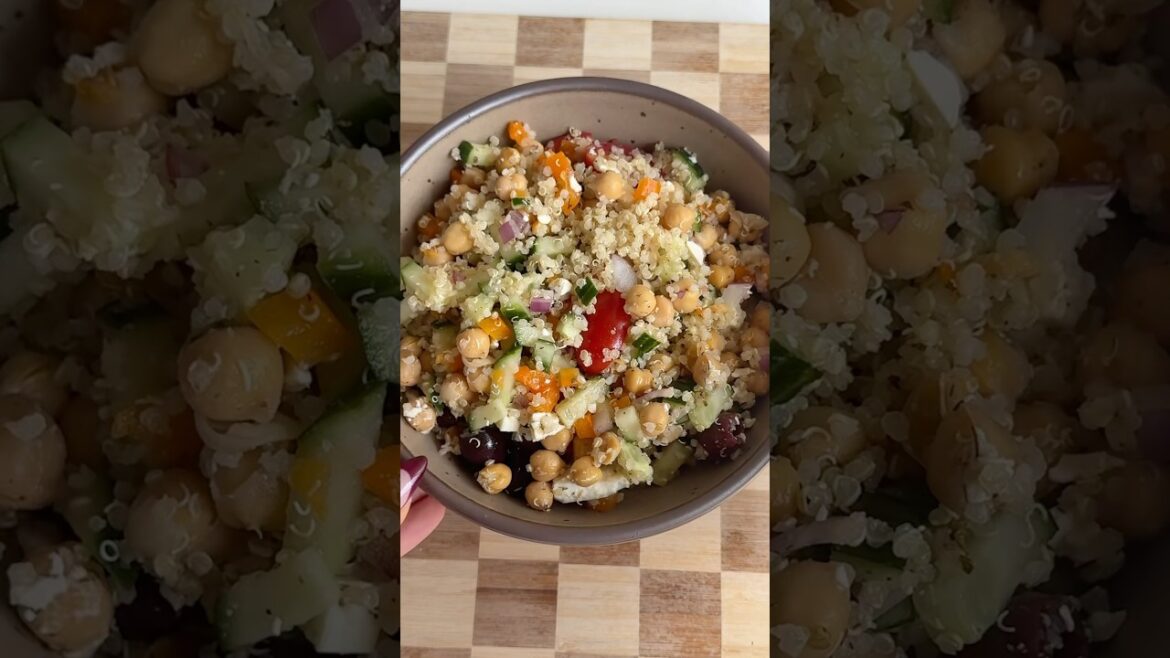 Mediterranean quinoa salad! #recipe #healthyfood #mealprep