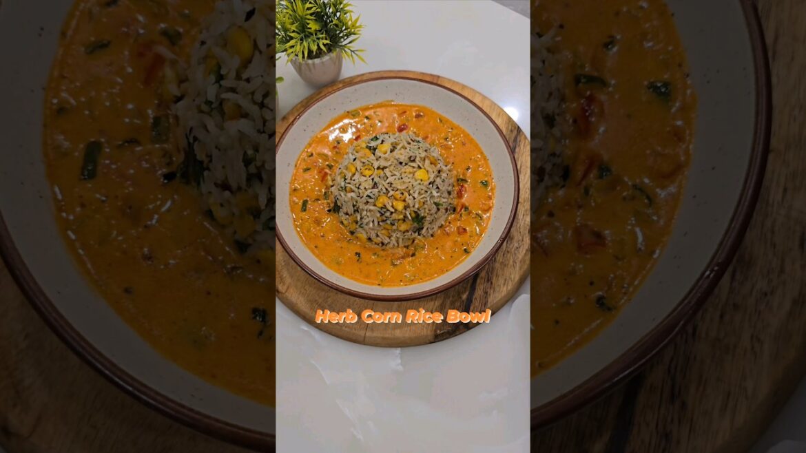 Herb Corn Rice Bowl with Pizza Sauce #homemade #recipe #rice #pizza #sauce