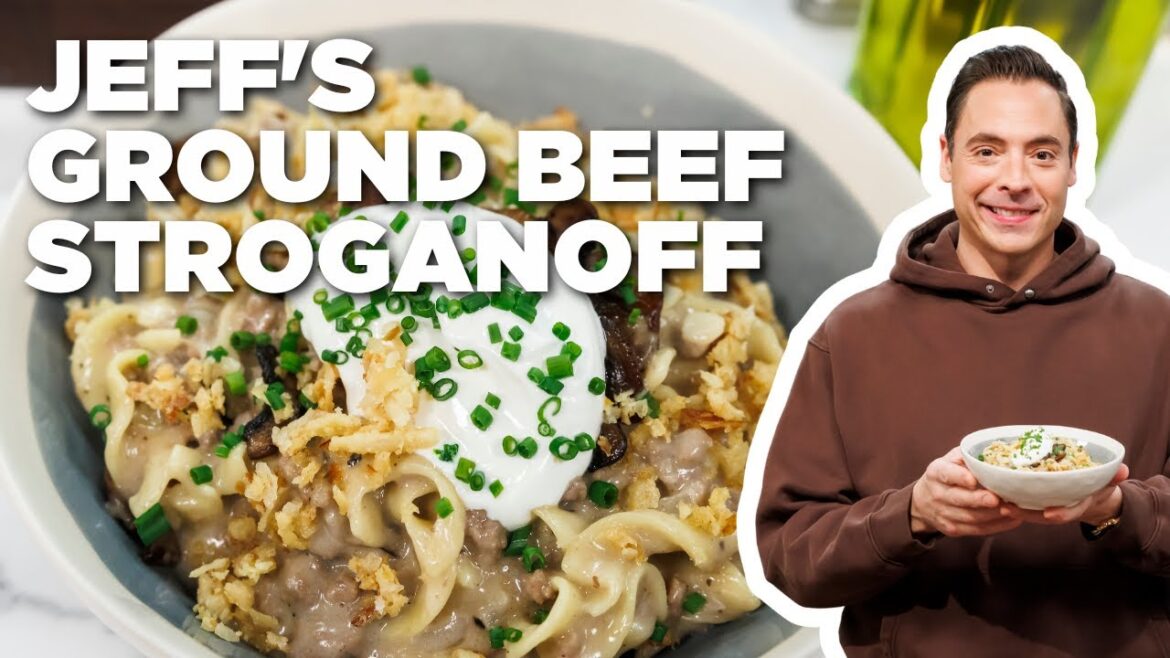 Jeff Mauro’s Ground Beef Stroganoff with Caramelized Mushrooms | The Kitchen | Food Network Jeff Mauro's Ground Beef Stroganoff with Caramelized Mushrooms | The Kitchen | Food Network