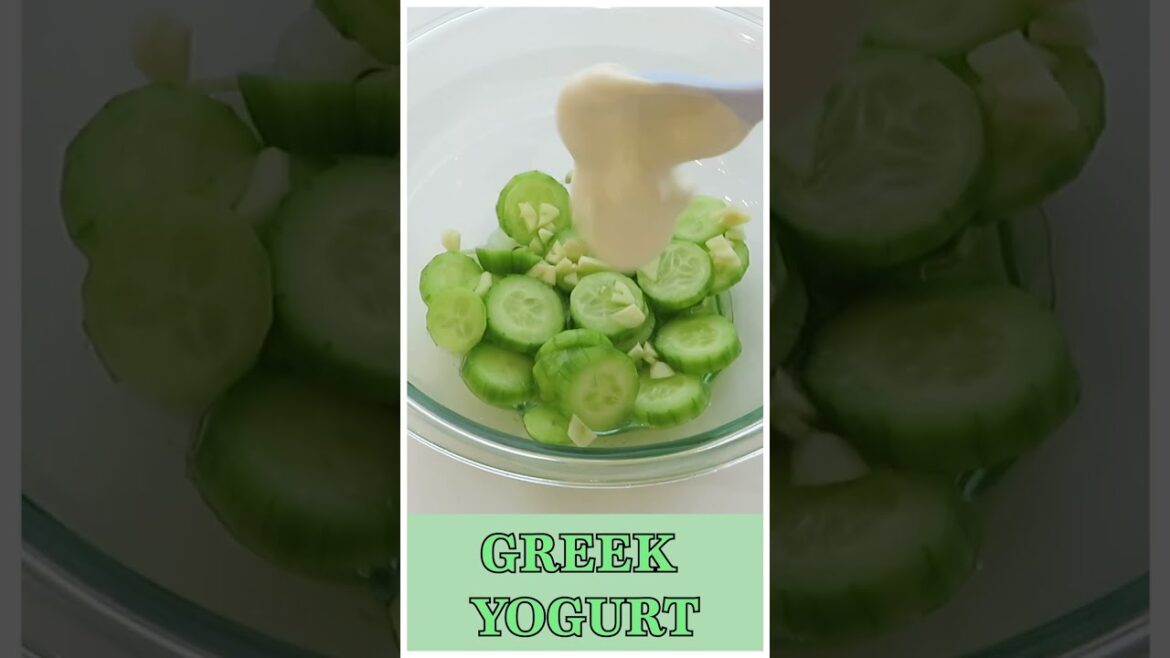 Try this EASY Cucumber and Yogurt Salad! #salad #yogurt #recipeshorts