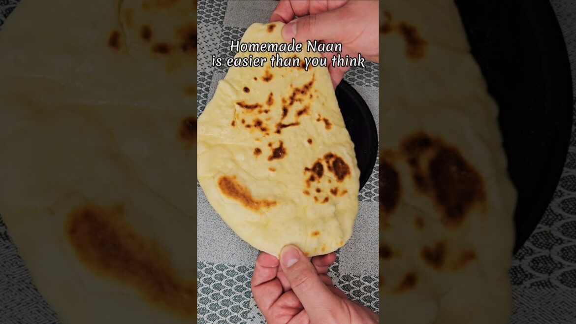 Making Naan Bread at Home - So Easy! #food #indianfood #naan #flatbread #recipe #shorts #homemade