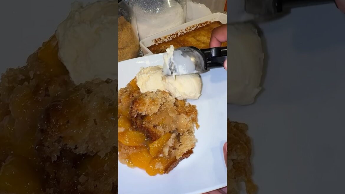 Brown Butter Peach Cobbler #dinner #recipe #chickendishes #foodie #chickenrecipes #food #peaches