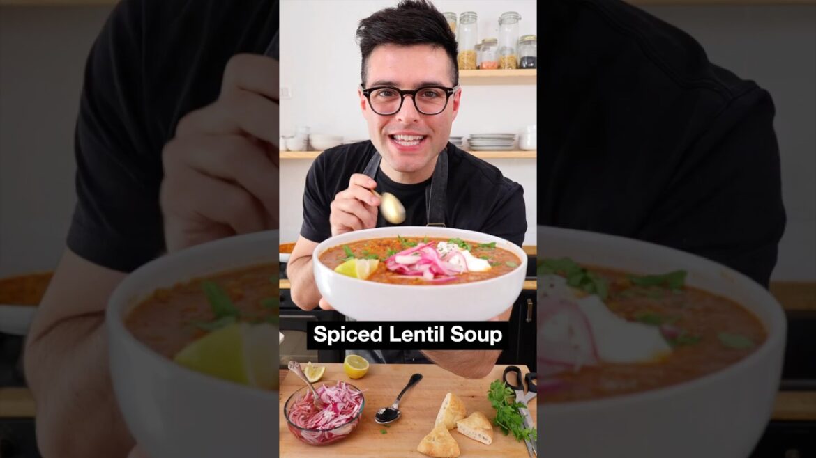 Spiced Lentil Soup (27 grams of fiber per serving)