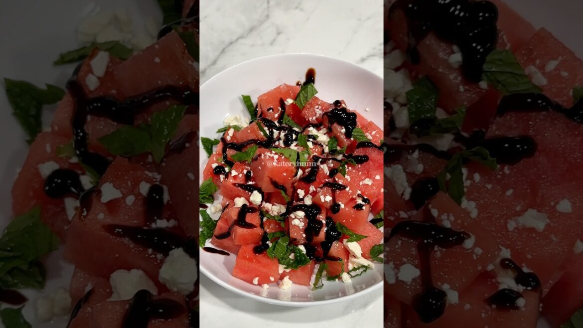 watermelon feta salad #watermelon #watermelonsalad #fetasalad #watermelonrecipe #watermelonrecipes