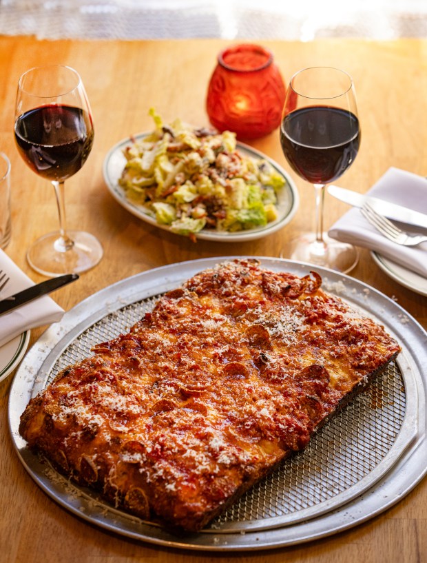 Buck's Original (thick, upside down) Pan Pie with Pepperoni from Buck's Place Friday, July 19, 2024 in Sonoma. (Photo by John Burgess/The Press Democrat)