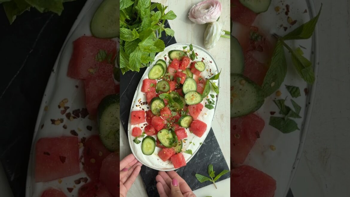 This watermelon salad will keep you cool all summer long! #feta #salad