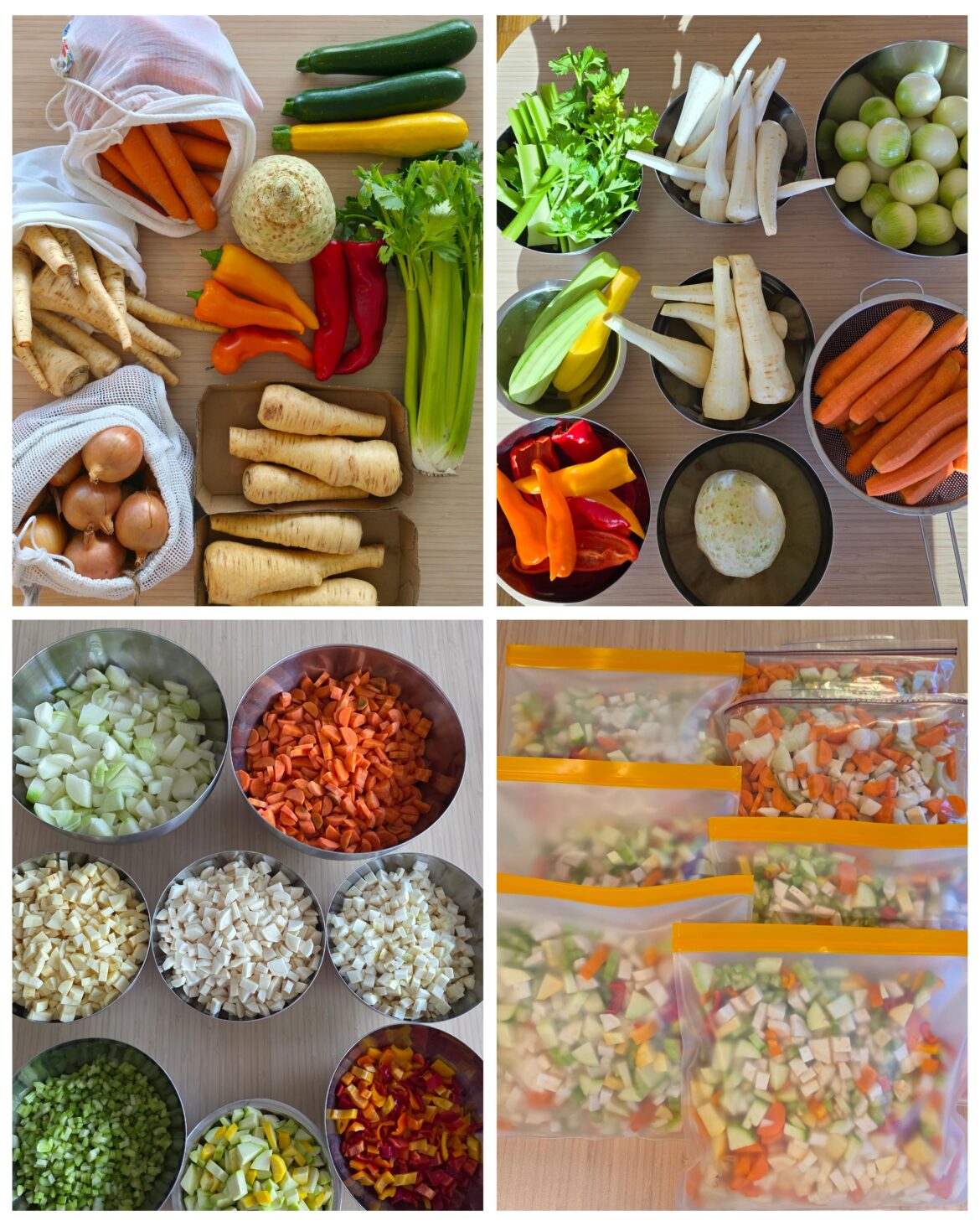 Vegetable mixes for soup