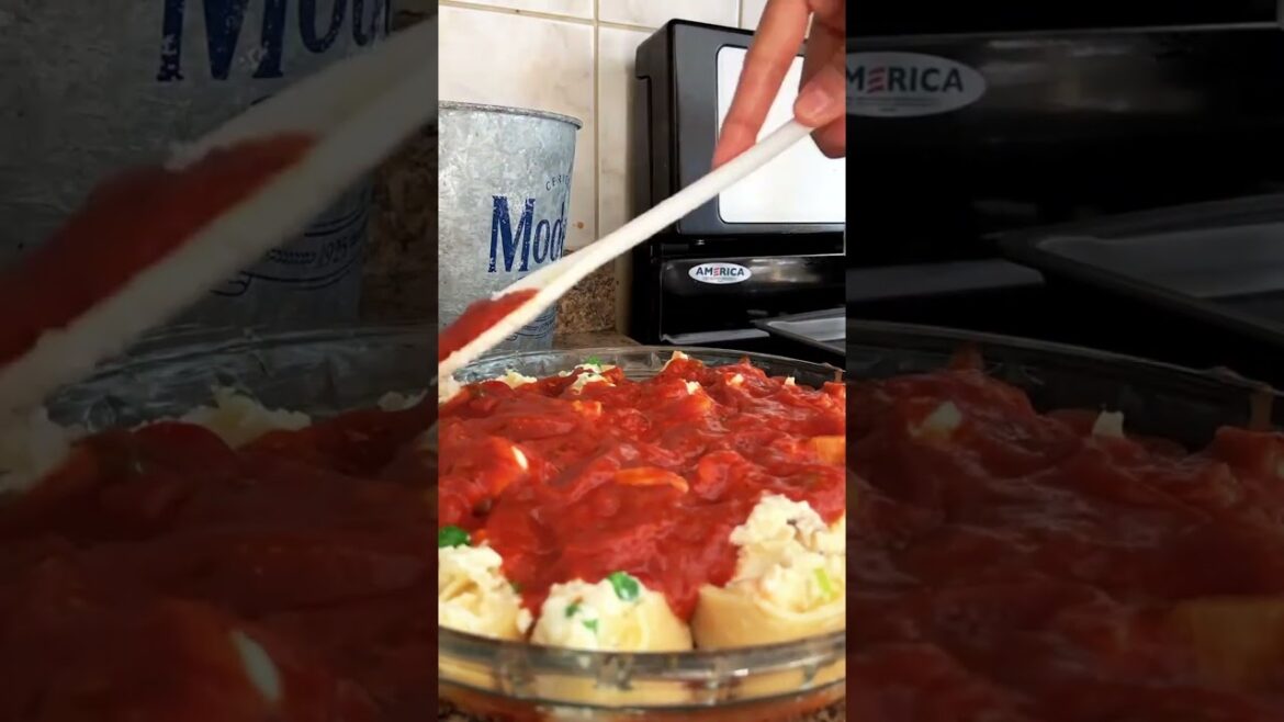 Sauciest Stuffed Shell Pasta #shorts #food #yummy