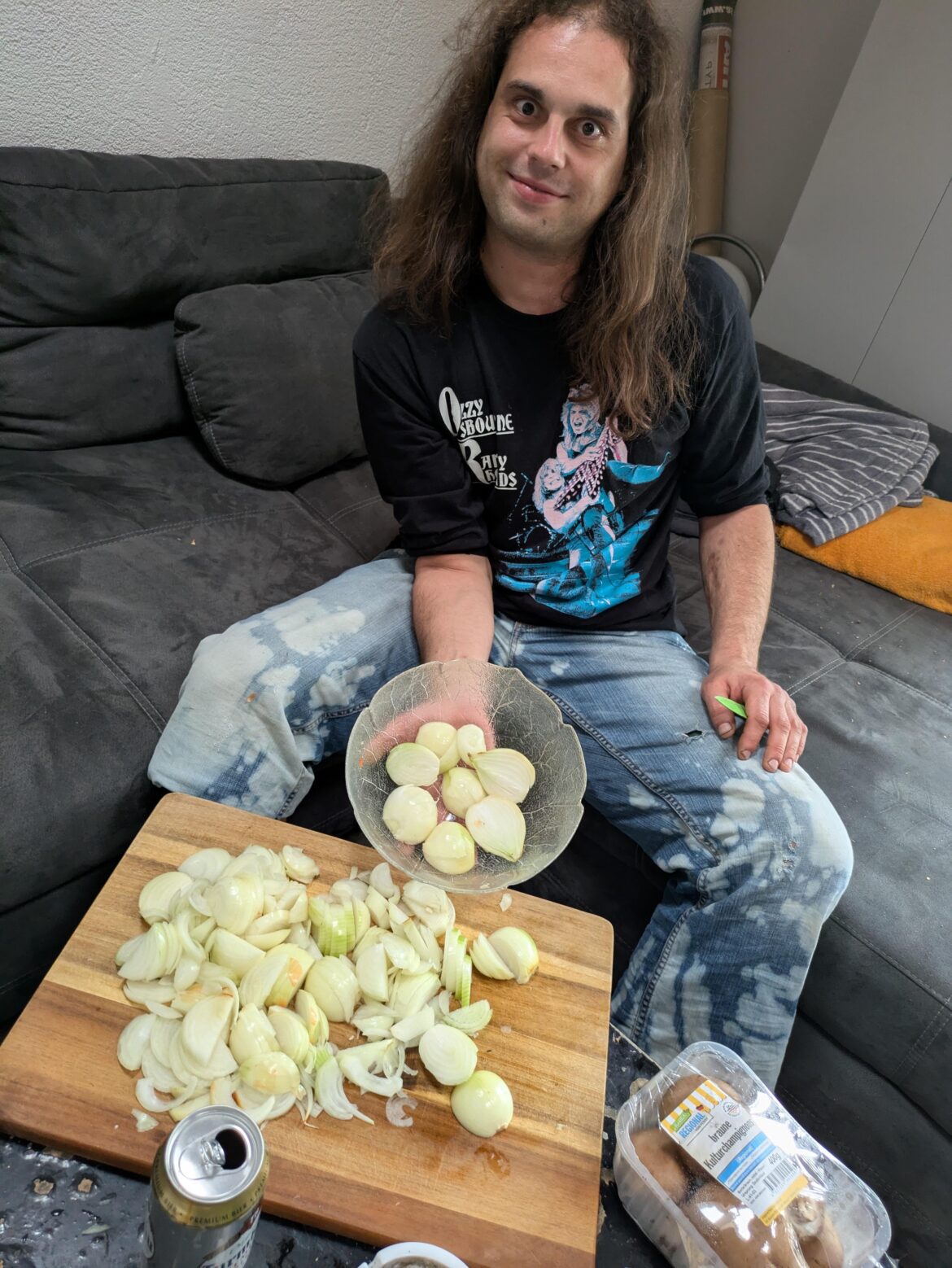 My friend Likes to Cut onions when baked