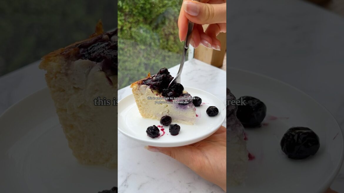 HIGH PROTEIN GREEK YOGHURT CHEESECAKE || whole food, blood sugar friendly, healthy dessert