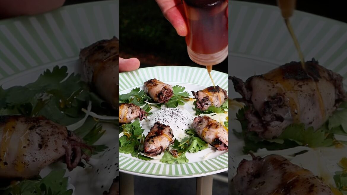 Bebek Kalamar Dolma/Stuffed baby squid #shorts #turkishfood #food #shortsviral #recipe #cooking #fyp