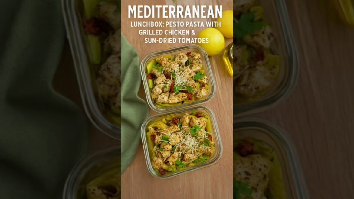 Lunchbox Series | Ep. 1: Pesto  Pasta with Grilled Chicken #food #shorts #PestoPasta #food #viral