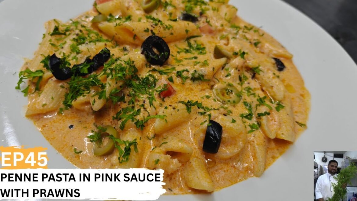 Penne Pasta in Pink Sauce with Prawns | Chef's Special Recipe