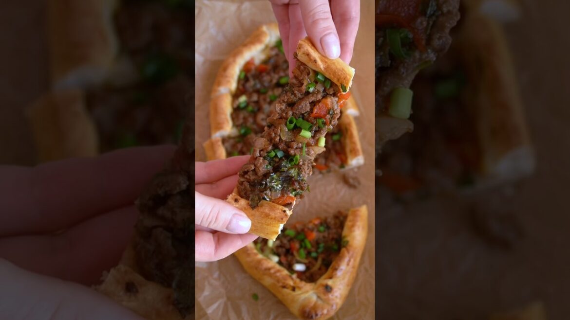 Турецкое пиде с говяжим фаршем #рецепт #мясо #ужинрецепт #еда #фудблог